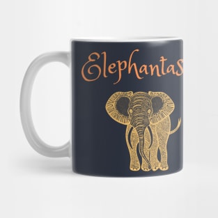 Elephantastic - orange and yellow Mug